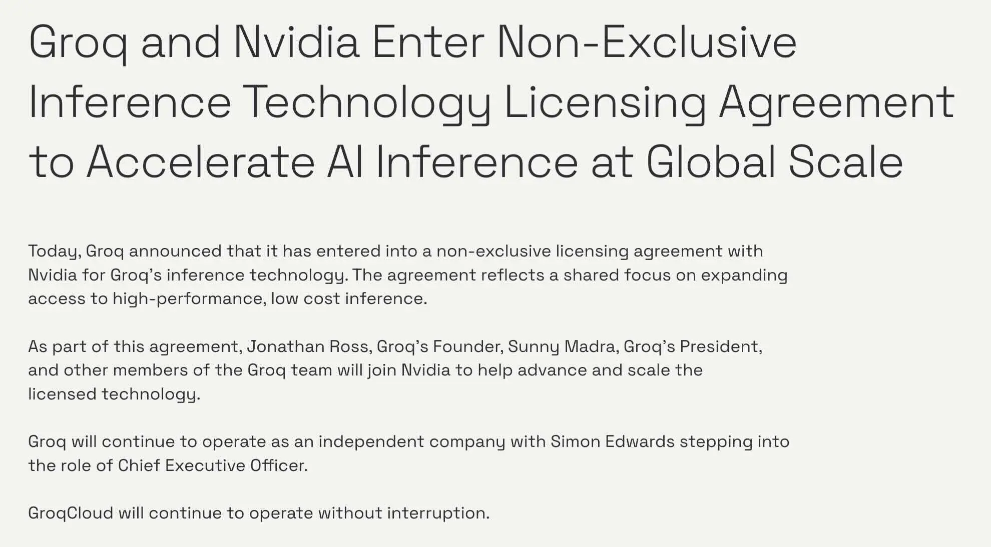 突发!1400 亿、英伟达收购:竞对 Groq